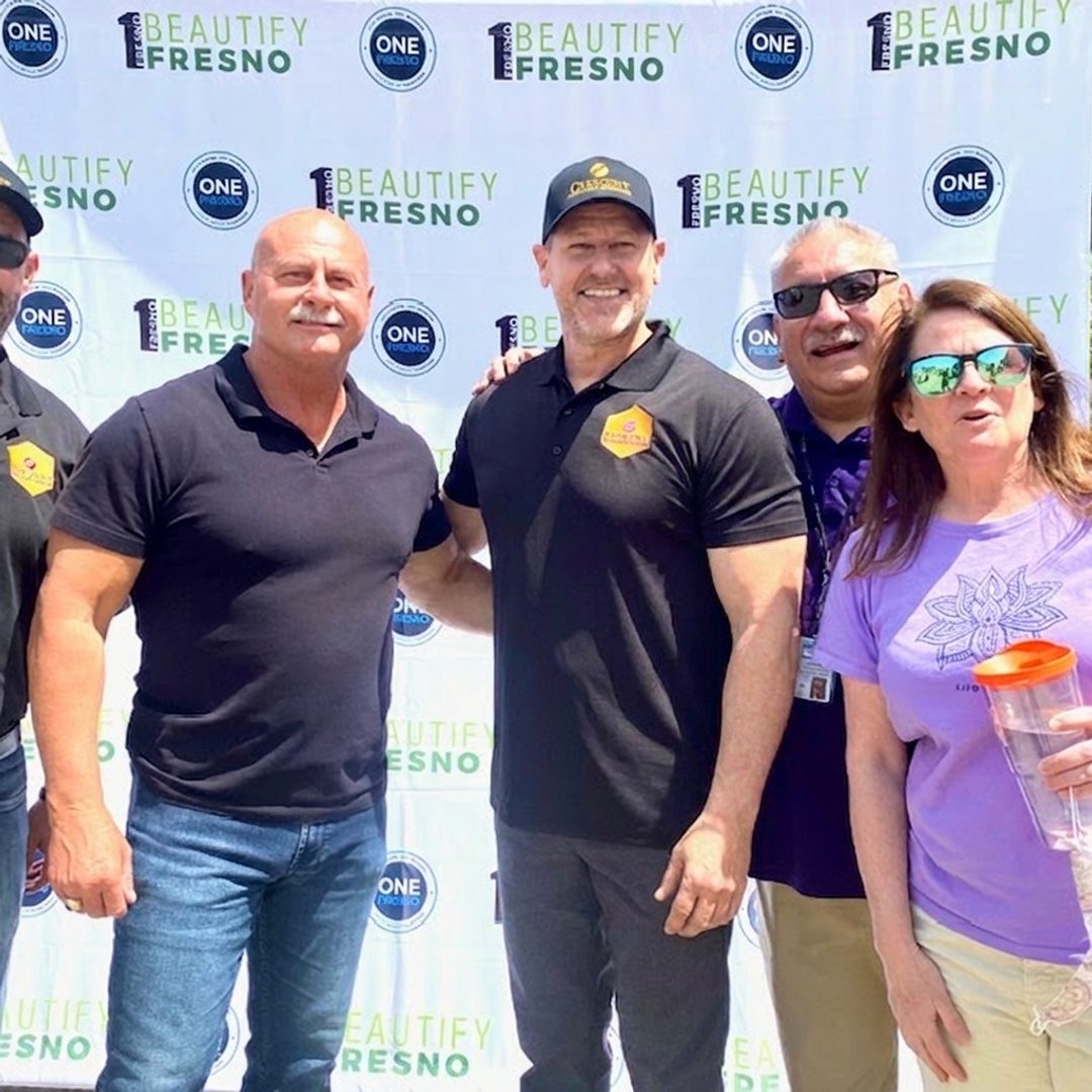 SJ Van Horn with Mayor Jerry Dyer and Fresno's city manager at the time after a Beautify Fresno cleanup