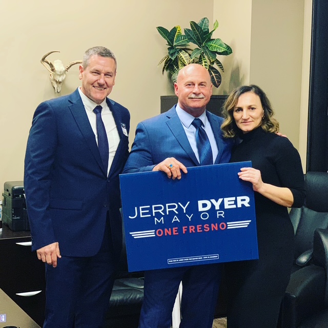 SJ Van Horn with Fresno Mayor Jerry Dyer at a campaign fundraiser